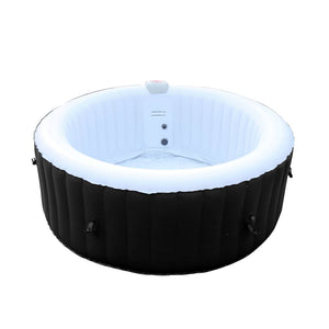Aleko Round Inflatable Jetted Hot Tub with Cover - 4 Person - 210 Gallon - Black HTIR4WHBK-AP Hot Tubs