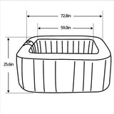 Aleko Square Inflatable Jetted Hot Tub with Cover - 6 Person - 265 Gallon - Black HTISQ6GYBK-AP Hot Tubs
