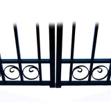 Aleko Steel Dual Swing Driveway Gate Dublin Style 16 ft With Pedestrian Gate 4 ft SET16X4DUBD-AP Dual Swing Gates with Pedestrian Entrance