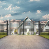 Aleko Steel Dual Swing Driveway Gate Madrid Style 18 x 6 ft DG18MADD-AP Dual Swing Driveway Gates