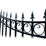 Aleko Steel Dual Swing Driveway Gate Moscow Style 16 ft With Pedestrian Gate 4 ft SET16X4MOSD-AP Dual Swing Gates with Pedestrian Entrance