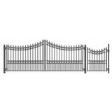 Aleko Steel Dual Swing Driveway Gate Moscow Style 16 Ft With Pedestrian Gate 4 Ft Set16X4Mosd-Ap Dual Swing Gates With Pedestrian Entrance