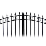 Aleko Steel Dual Swing Driveway Gate St.Petersburg Style 12 ft with Pedestrian Gate 4 ft SET12X4STPD-AP Dual Swing Gates with Pedestrian 