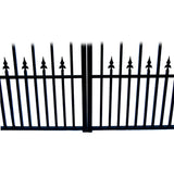 Aleko Steel Dual Swing Driveway Gate St.Petersburg Style 12 ft with Pedestrian Gate 4 ft SET12X4STPD-AP Dual Swing Gates with Pedestrian 