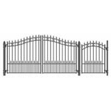 Aleko Steel Dual Swing Driveway Gate St.petersburg Style 12 Ft With Pedestrian Gate 4 Ft Set12X4Stpd-Ap Dual Swing Gates With Pedestrian