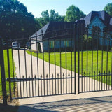 Aleko Steel Dual Swing Driveway Gate St.petersburg Style 14 X 6 Ft Dg14Sptd-Ap Dual Swing Driveway Gates