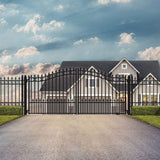 Aleko Steel Dual Swing Driveway Gate St.Petersburg Style 14 x 6 ft DG14SPTD-AP Dual Swing Driveway Gates