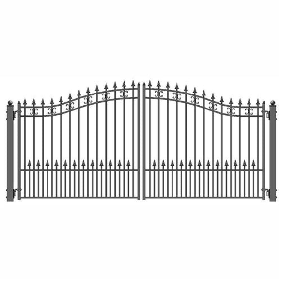 Aleko Steel Dual Swing Driveway Gate St.petersburg Style 18 X 6 Ft Dg18Sptd-Ap Dual Swing Driveway Gates