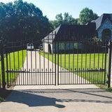Aleko Steel Dual Swing Driveway Gate St.petersburg Style 18 X 6 Ft Dg18Sptd-Ap Dual Swing Driveway Gates