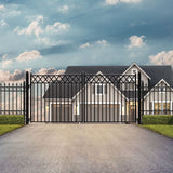 Aleko Steel Dual Swing Driveway Gate Stockholm Style 18 x 6 ft DG18STOD-AP Dual Swing Driveway Gates