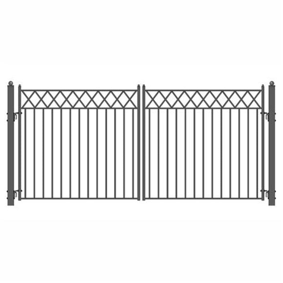 Aleko Steel Dual Swing Driveway Gate Stockholm Style 18 X 6 Ft Dg18Stod-Ap Dual Swing Driveway Gates