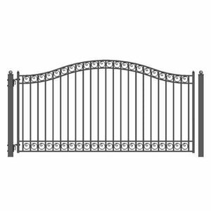 Aleko Steel Single Swing Driveway Gate Dublin Style 12 X 6 Ft Dg12Dubssw-Ap Single Swing Driveway Gates