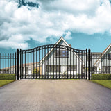 Aleko Steel Single Swing Driveway Gate Dublin Style 14 x 6 ft DG14DUBSSW-AP Single Swing Driveway Gates