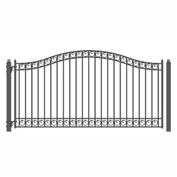 Aleko Steel Single Swing Driveway Gate Dublin Style 14 X 6 Ft Dg14Dubssw-Ap Single Swing Driveway Gates