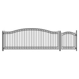 Aleko Steel Single Swing Driveway Gate Dublin Style 16 Ft With Pedestrian Gate 4 Ft Set16X4Dubs-Ap Single Swing Driveway Gates With