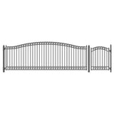 Aleko Steel Single Swing Driveway Gate Dublin Style 18 Ft With Pedestrian Gate 4 Ft Set18X4Dubs-Ap Single Swing Driveway Gates With