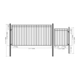 Aleko Steel Single Swing Driveway Gate Madrid Style 12 ft With Pedestrian Gate 4 ft SET12X4MADS-AP Single Swing Driveway Gates With 