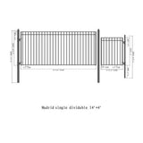 Aleko Steel Single Swing Driveway Gate Madrid Style 14 ft With Pedestrian Gate 4 ft SET14X4MADS-AP Single Swing Driveway Gates With 