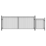Aleko Steel Single Swing Driveway Gate Madrid Style 14 Ft With Pedestrian Gate 4 Ft Set14X4Mads-Ap Single Swing Driveway Gates With