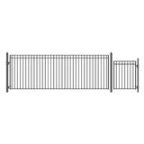 Aleko Steel Single Swing Driveway Gate Madrid Style 18 ft With Pedestrian Gate 4 ft SET18X4MADS-AP Single Swing Driveway Gates With 