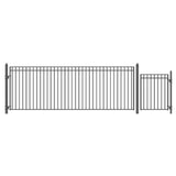 Aleko Steel Single Swing Driveway Gate Madrid Style 18 Ft With Pedestrian Gate 4 Ft Set18X4Mads-Ap Single Swing Driveway Gates With