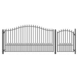 Aleko Steel Single Swing Driveway Gate Munich Style 12 Ft With Pedestrian Gate 4 Ft Set12X4Muns-Ap Single Swing Driveway Gates With