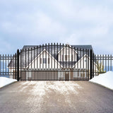 Aleko Steel Single Swing Driveway Gate Munich Style 12 x 6 ft DG12MUNSSW-AP Single Swing Driveway Gates