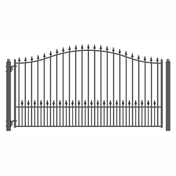 Aleko Steel Single Swing Driveway Gate Munich Style 14 X 6 Ft Dg14Munssw-Ap Single Swing Driveway Gates