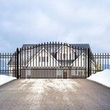 Aleko Steel Single Swing Driveway Gate Munich Style 18 x 6 ft DG18MUNSSW-AP Single Swing Driveway Gates