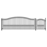 Aleko Steel Single Swing Driveway Gate Paris Style 18 Ft With Pedestrian Gate 4 Ft Set18X4Pars-Ap Single Swing Driveway Gates With