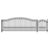 Aleko Steel Single Swing Driveway Gate St.petersburg Style 16 Ft With Pedestrian Gate 4 Ft Set16X4Stps-Ap Single Swing Driveway Gates With