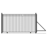 Aleko Steel Sliding Driveway Gate 20 ft with Pedestrian Gate 5 ft MADRID Style DG20MADSSLPED-AP Aleko Sliding Gates with Pedestrian Entrance