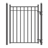 Aleko Steel Sliding Driveway Gate 20 ft with Pedestrian Gate 5 ft MADRID Style DG20MADSSLPED-AP Aleko Sliding Gates with Pedestrian Entrance