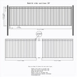 Aleko Steel Sliding Driveway Gate 20 ft with Pedestrian Gate 5 ft MADRID Style DG20MADSSLPED-AP Aleko Sliding Gates with Pedestrian Entrance